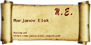 Marjanov Elek névjegykártya