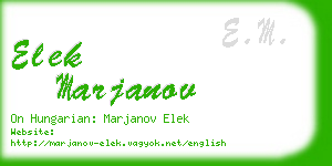 elek marjanov business card